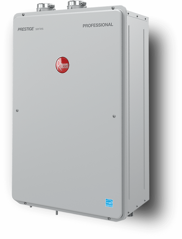 Rheem Tankless Water Heater Product Photo - Angled