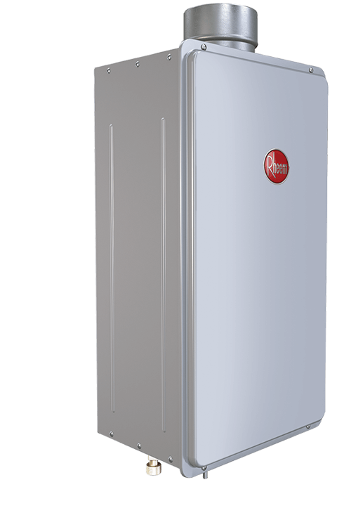 Rheem Tankless Water Heater Product Photo - Angled Left