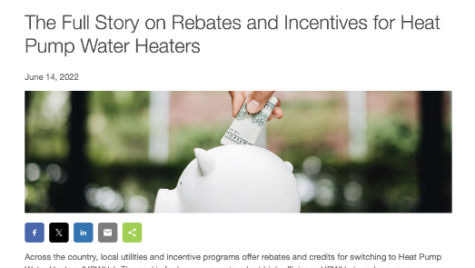 Rebates and Incentives for Heat Pump Water Heaters Blog