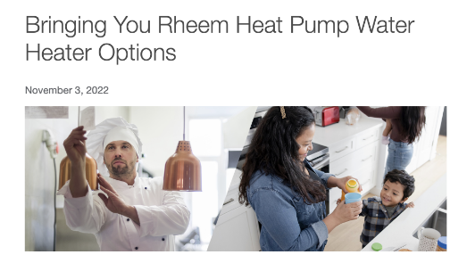 Bringing You Rheem Heat Pump Water Heater Options Blog