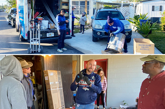 plumber giving back Rheem donating