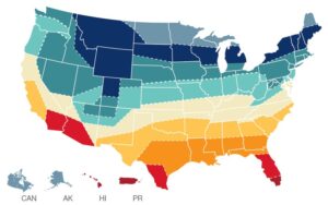 us zone map ground water temp
