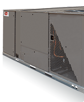 Side-view product image of Rheem commercial H2AC unit.